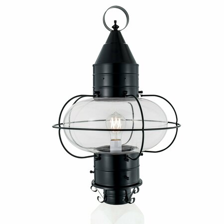 NORWELL Classic Onion Outdoor Post Light - Black with Clear Glass 1510-BL-CL